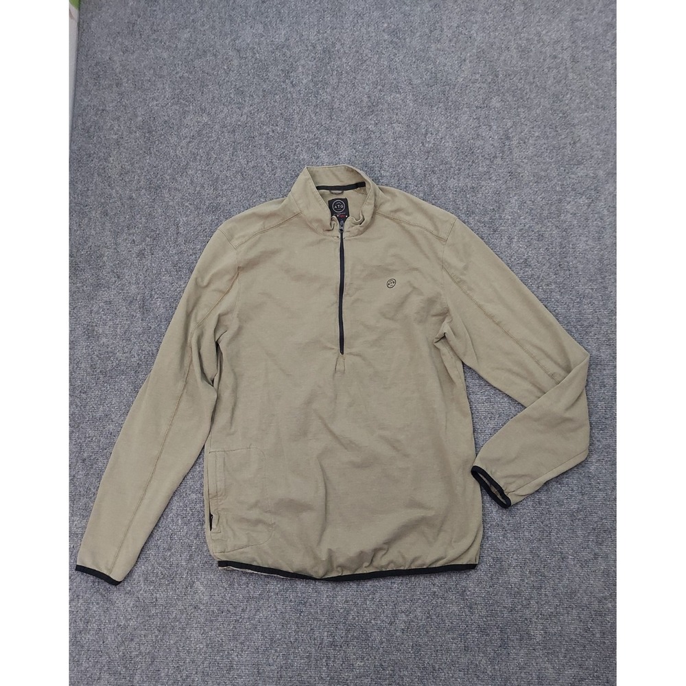 Wrangler ATG Pullover Mens Medium Olive Green Khaki All Terrain Gear Hiking Zip